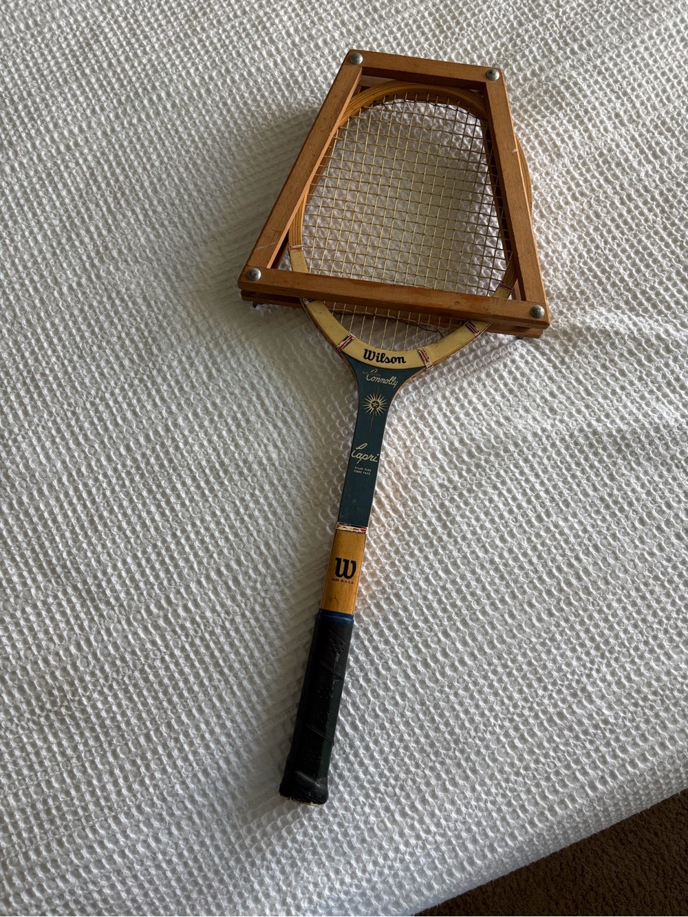 Vintage Wilson Maureen Connolly Capri Wooden Tennis Racket with Wooden Press